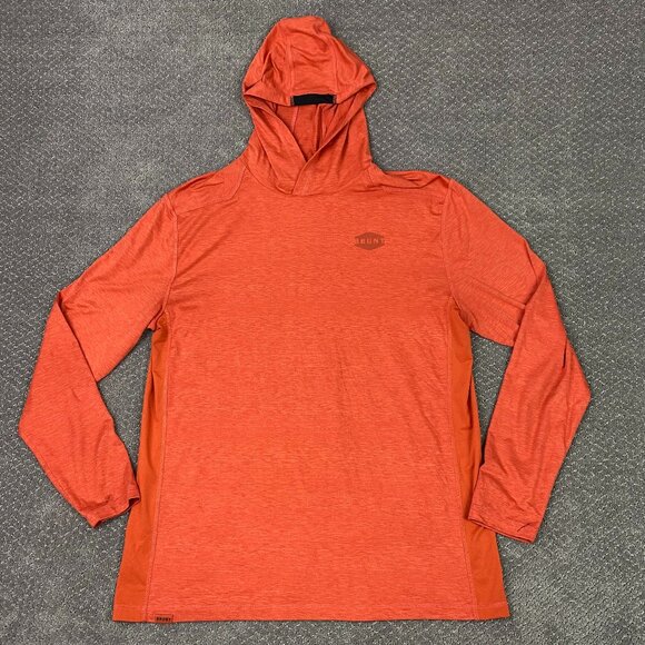 Brunt Other - Brunt Hoodie Men's Medium Orange McKenna Performance Hooded Shirt Hoodie